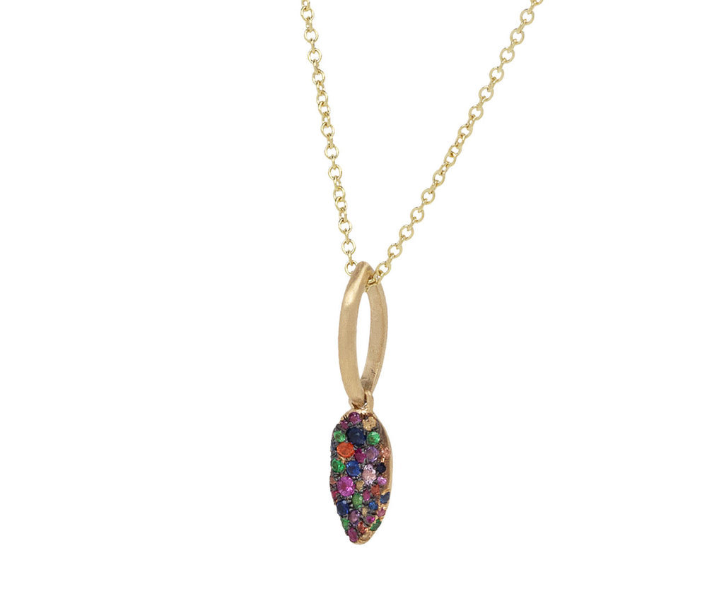 Nada Ghazal Rainbow Sapphire Baby Malak Bonbon Marquise Necklace Side View
