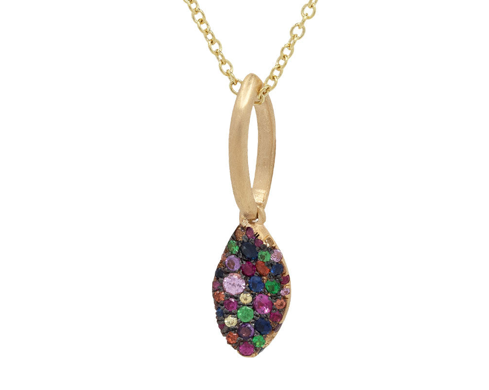 Nada Ghazal Rainbow Sapphire Baby Malak Bonbon Marquise Necklace Close Up