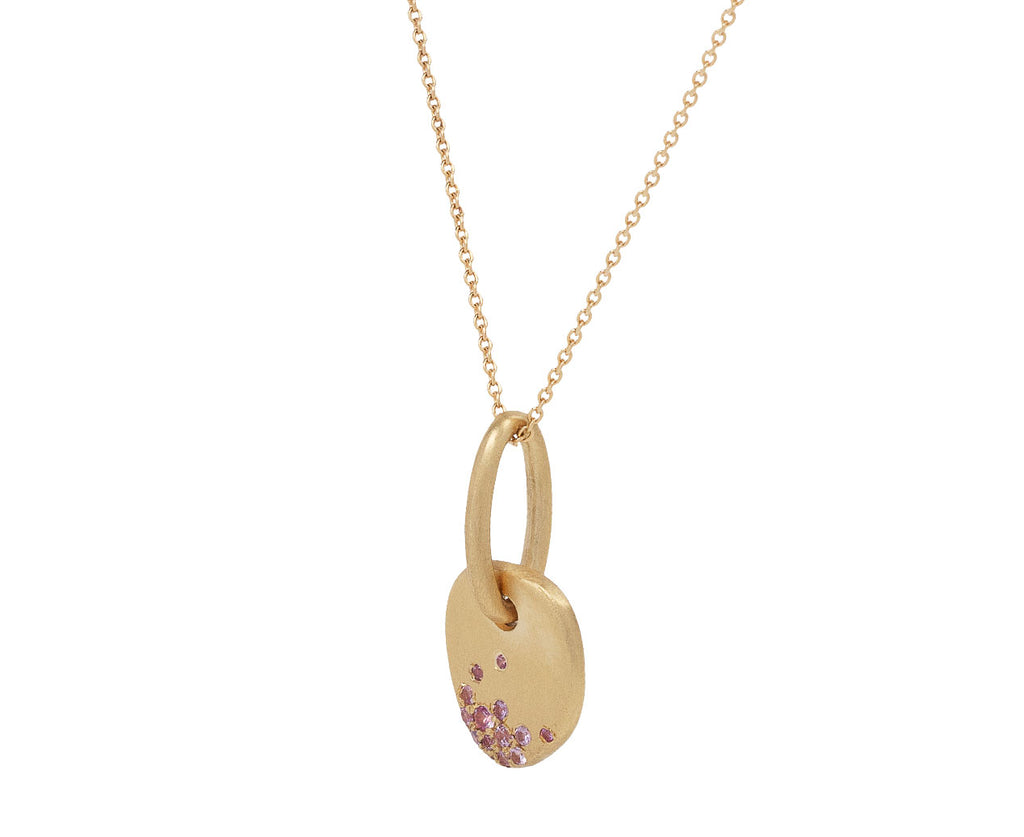 Nada Ghazal Pink Sapphire Mini Urban Color Pendant Necklace Side View