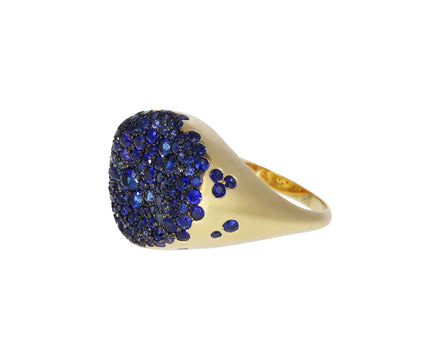 Blue Sapphire Baby Malak Round Bonbon Ring