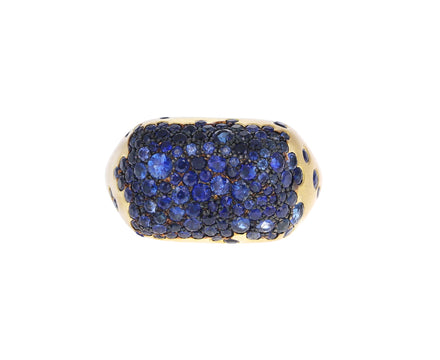 Blue Sapphire Rectangular Baby Malak Ring