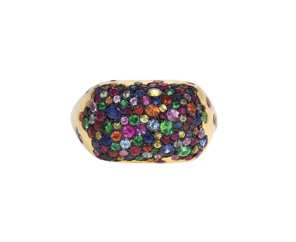 Rainbow Sapphire Rectangular Baby Malak Ring