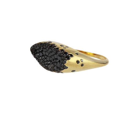 Black Diamond Caviar Marquise Ring