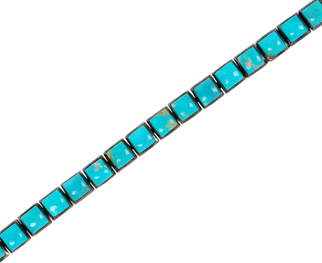 Nakard Large Turquoise Square Tennis Bracelet Link Close Up