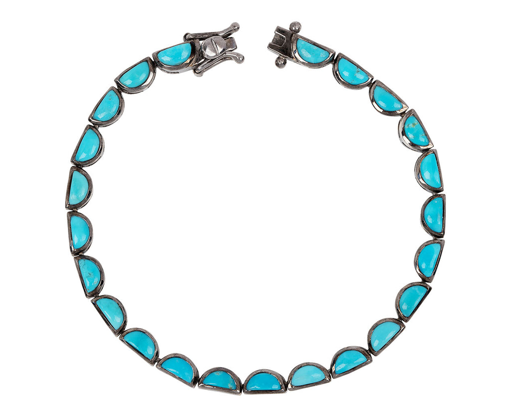 Nakard Turquoise Scallop Tennis Bracelet Clasp open