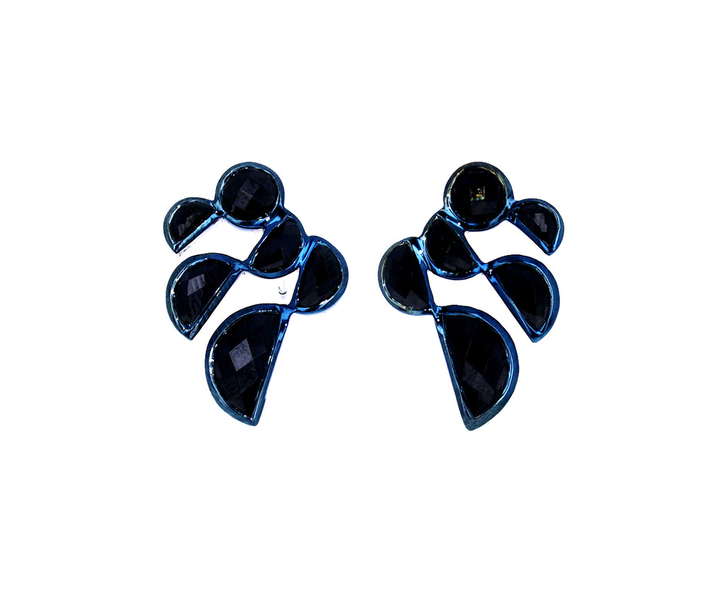 Black Spinel Prawn Earrings