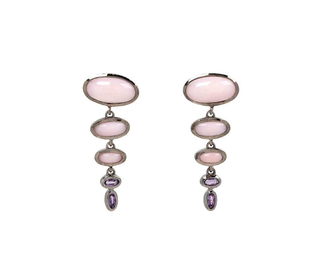Pink Opal and Amethyst Totem Earrings