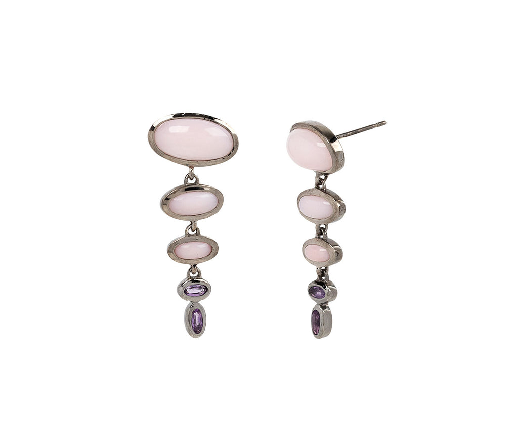 Pink Opal and Amethyst Totem Earrings