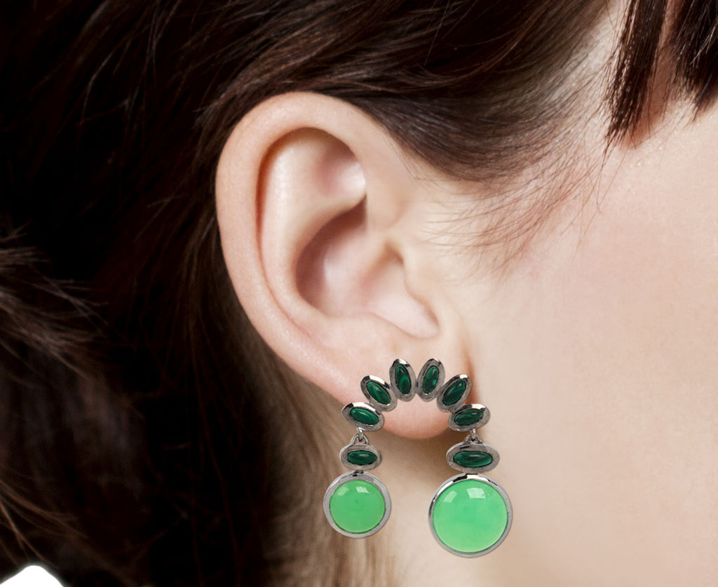 Malachite and Chrysoprase Chime Earrings
