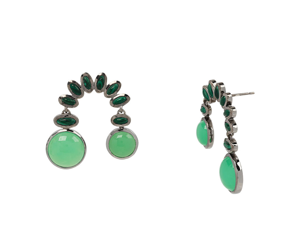 Malachite and Chrysoprase Chime Earrings