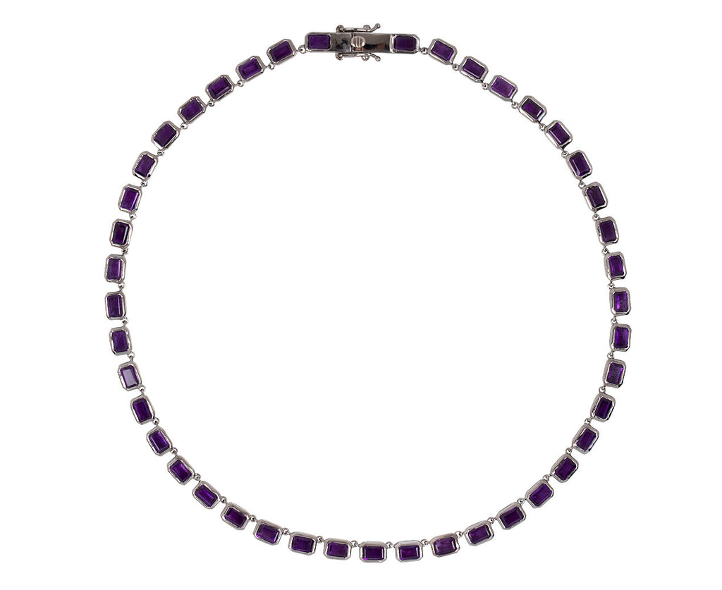 Nak Armstrong Nakard Amethyst Riviere Deco Tile Necklace Full