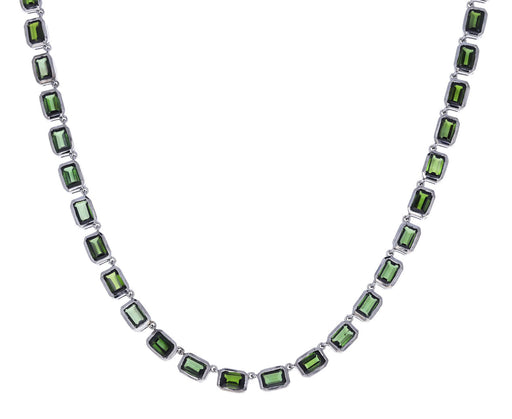 Green Tourmaline Riviere Deco Necklace