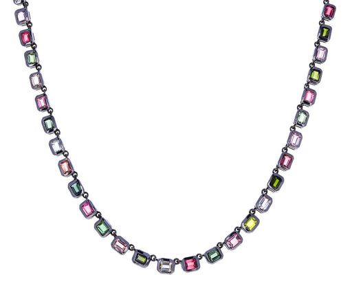 Multi Tourmaline Riviere Deco Chain Necklace