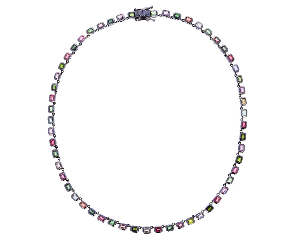 Multi Tourmaline Riviere Deco Chain Necklace