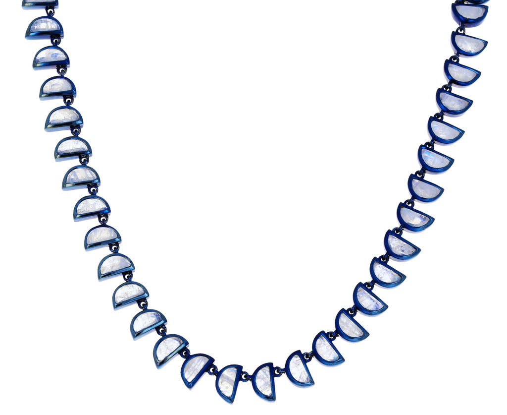 Rainbow Moonstone Riviere Worm Necklace - TWISTonline 