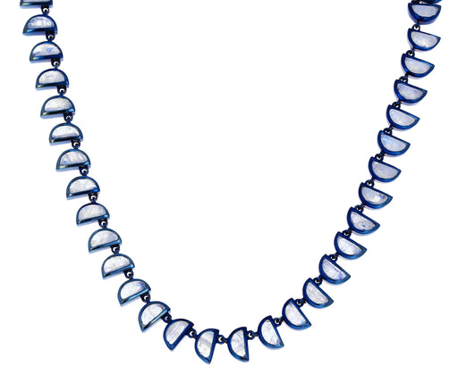 Rainbow Moonstone Riviere Worm Necklace - TWISTonline 