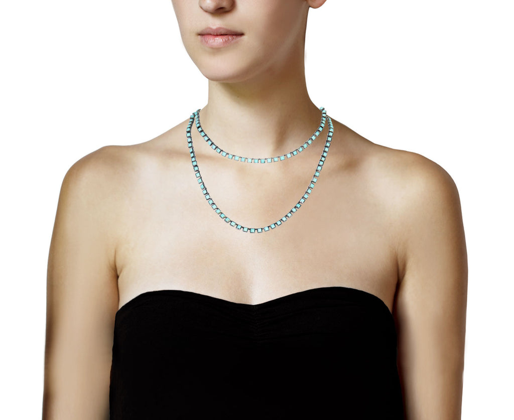Turquoise Riviere Opera Tile Necklace