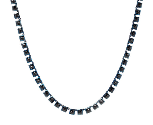 Black Spinel Riviere Tile Necklace