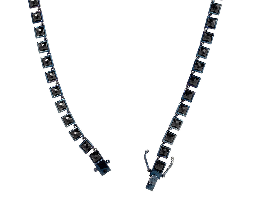 Black Spinel Riviere Tile Necklace