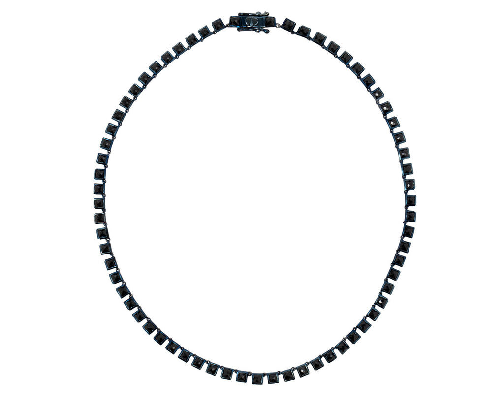 Black Spinel Riviere Tile Necklace