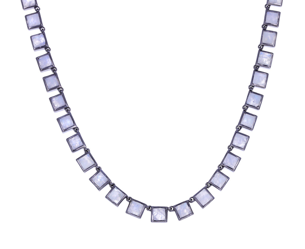 Rainbow Moonstone Opera Tile Necklace