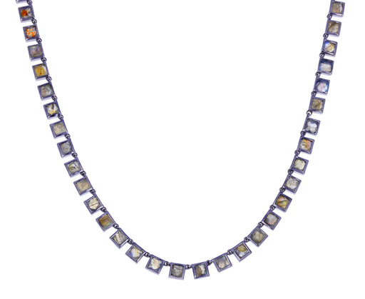 Small Labradorite Riviere Tile Necklace
