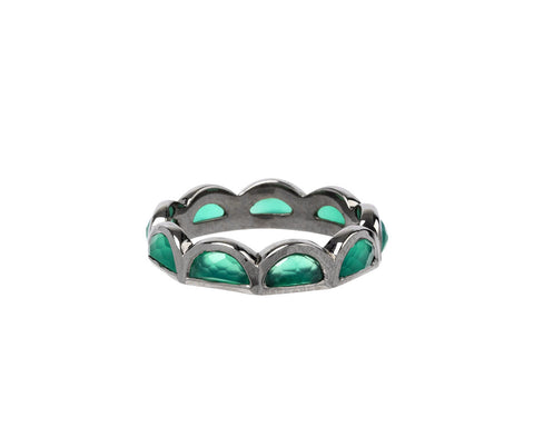 Green Onyx Half Moon Ring