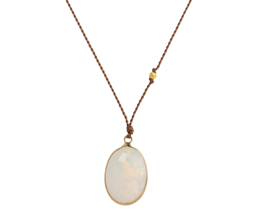 Margaret Solow Oval Opal Pendant Necklace 