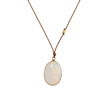 Margaret Solow Oval Opal Pendant Necklace 