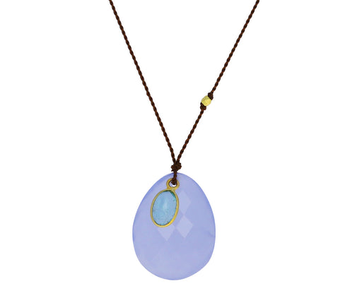 Chalcedony and Emerald Pendant Necklace
