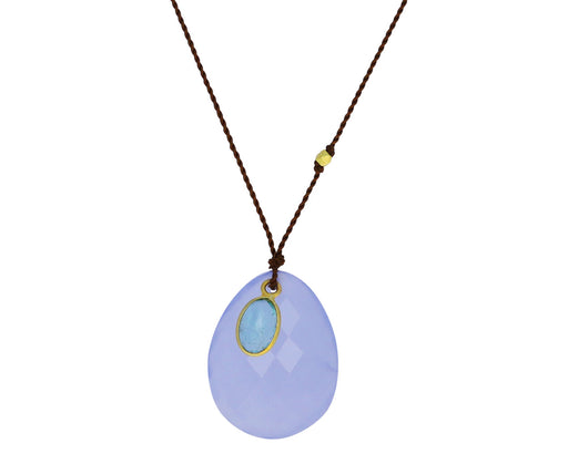 Chalcedony and Emerald Pendant Necklace