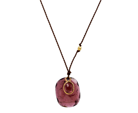  Margaret Solow Double Pink Tourmaline Pendant Necklace