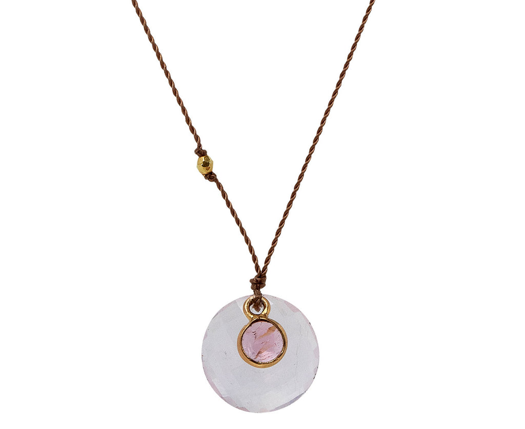 Margaret Solow Rose Quartz and Pink Tourmaline Pendant Necklace