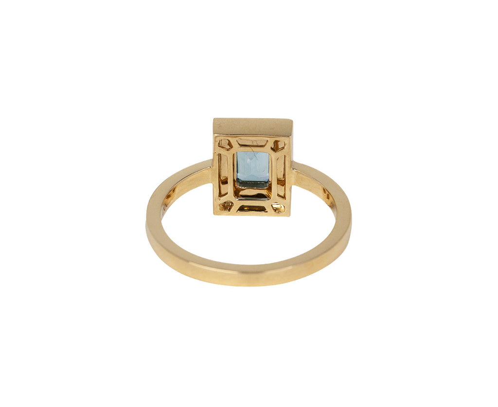 NeverNoT Rainbow and Blue Topaz Mini Chess Ring Back