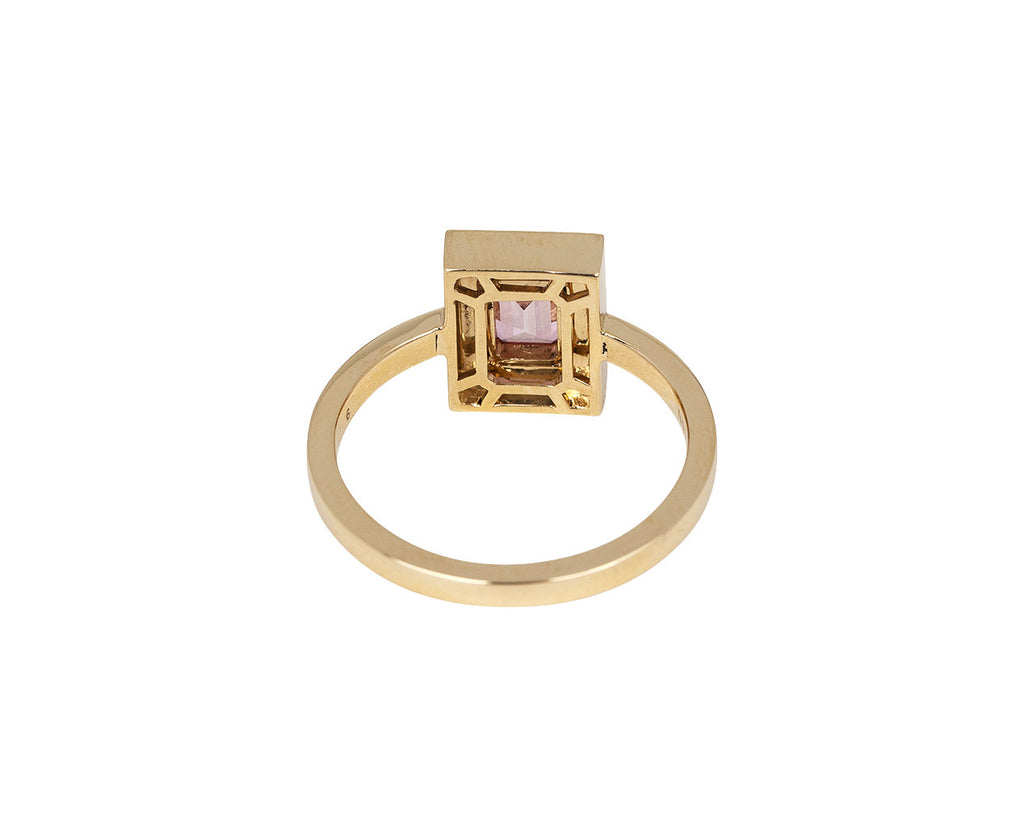 NeverNoT Rainbow and Pink Topaz Mini Chess Ring Back