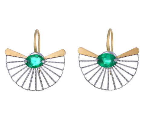 Emerald Large Fan Earrings