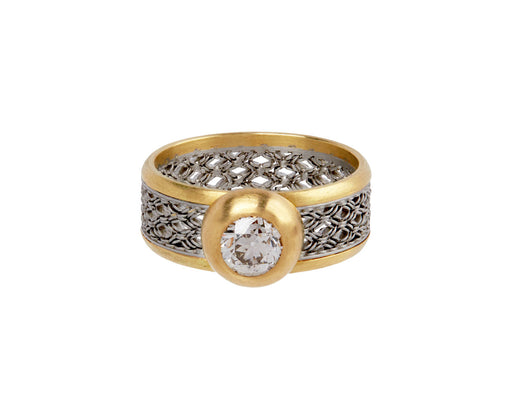 Round Old European Cut Diamond Flow W Ring