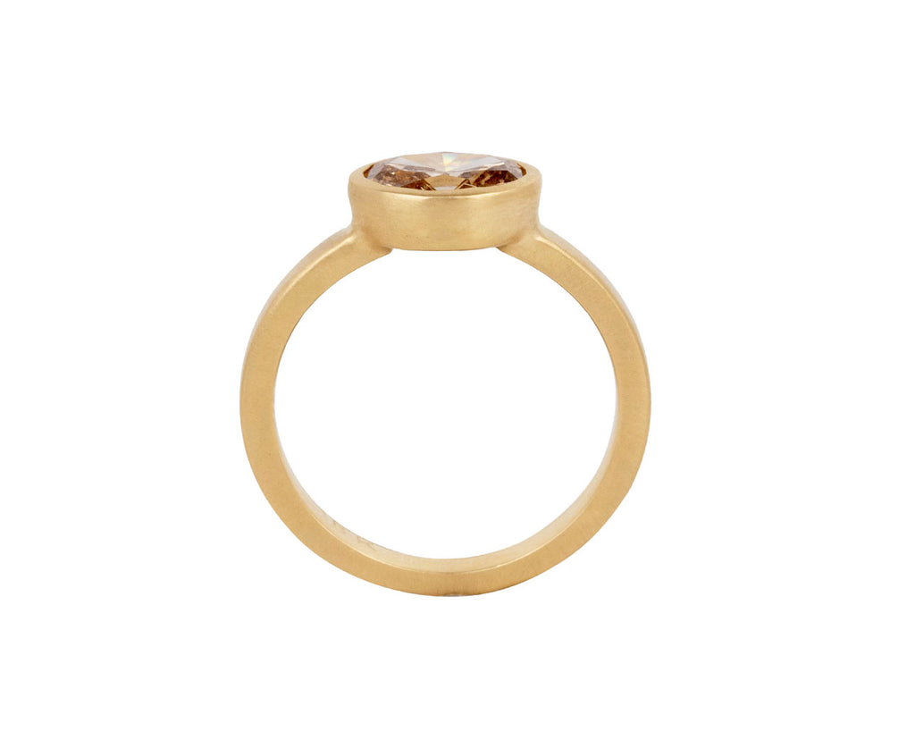 Johnny Ninos Brown Oval Diamond Solitaire Ring Top View