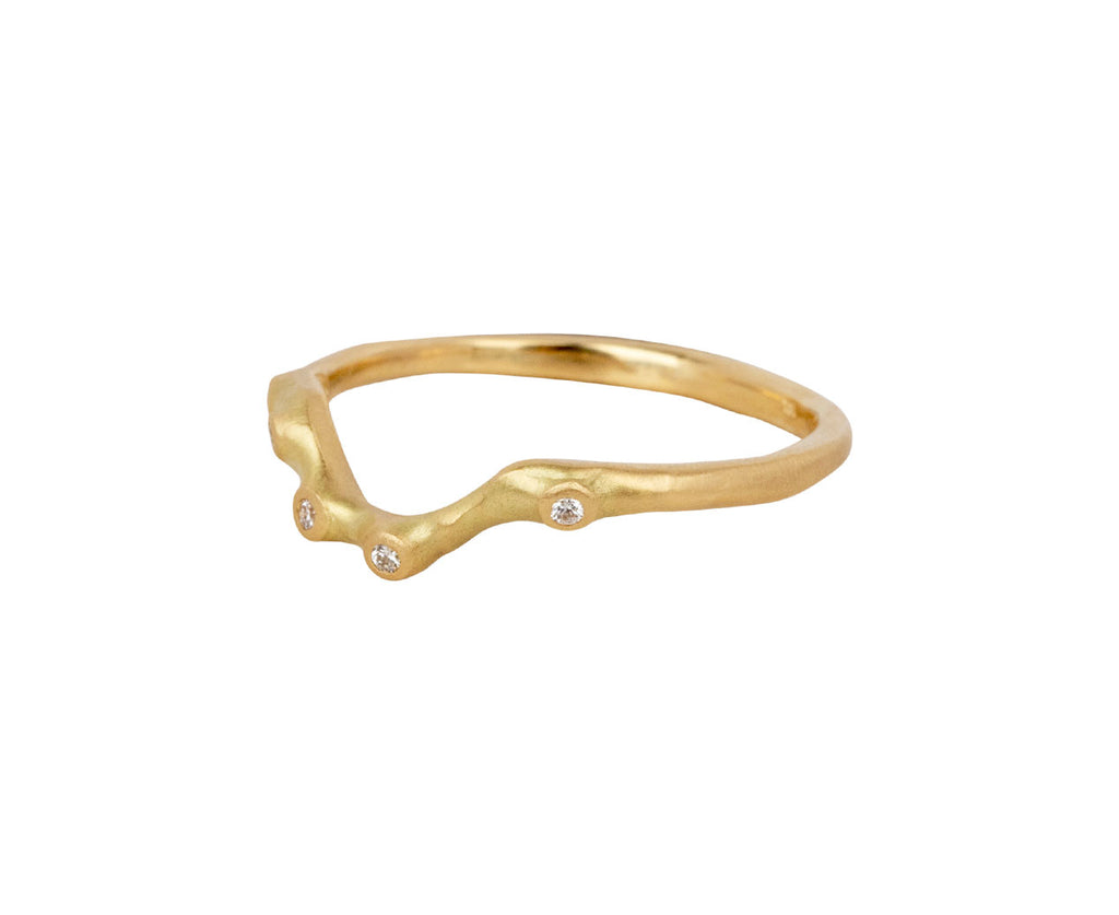 Johnny Ninos Countour Band with Five Diamonds Side View