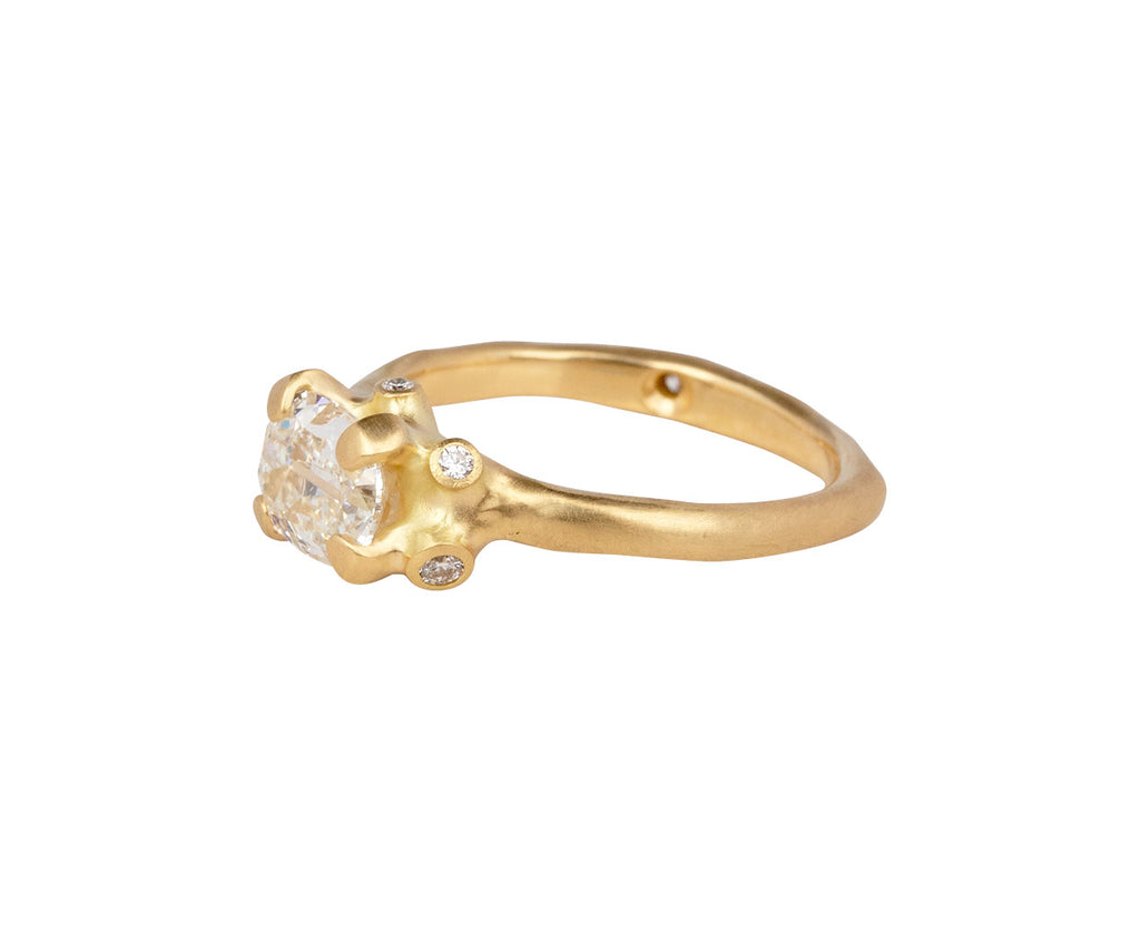 Johnny Ninos Old Cut Oval Diamond Cluster Ring Side View