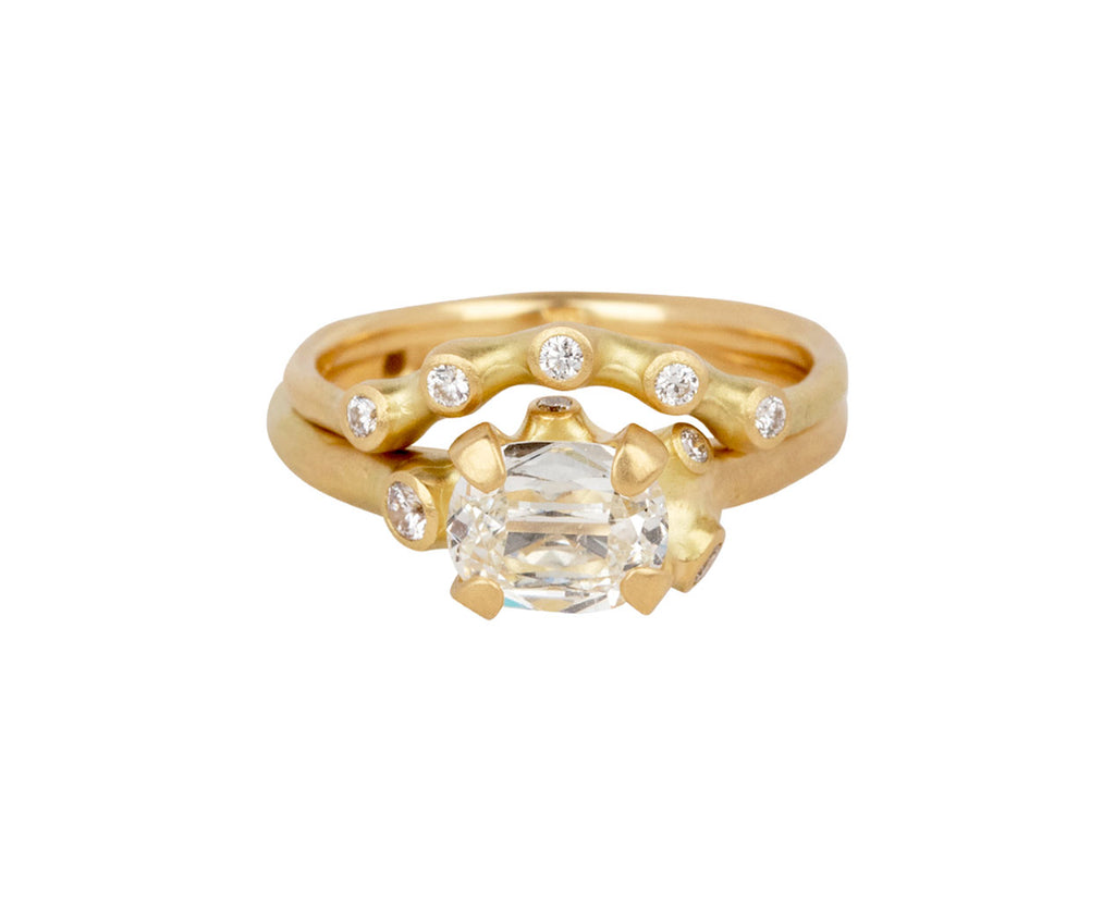 Johnny Ninos Old Cut Oval Diamond Cluster Ring Stack