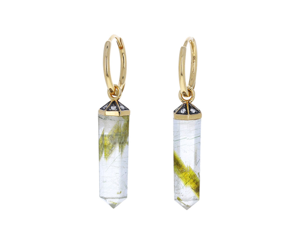 Rutilated top quartz earrings