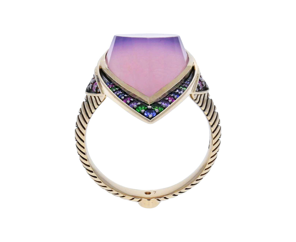 Lavender Quartz and Multi Gem Dawn Ring