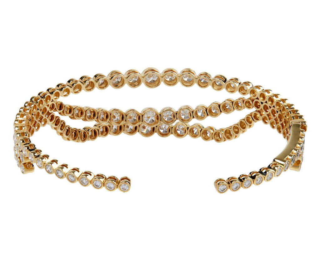 ONDYN Three Row Draped Diamond Lumiere Cuff Bracelet Back