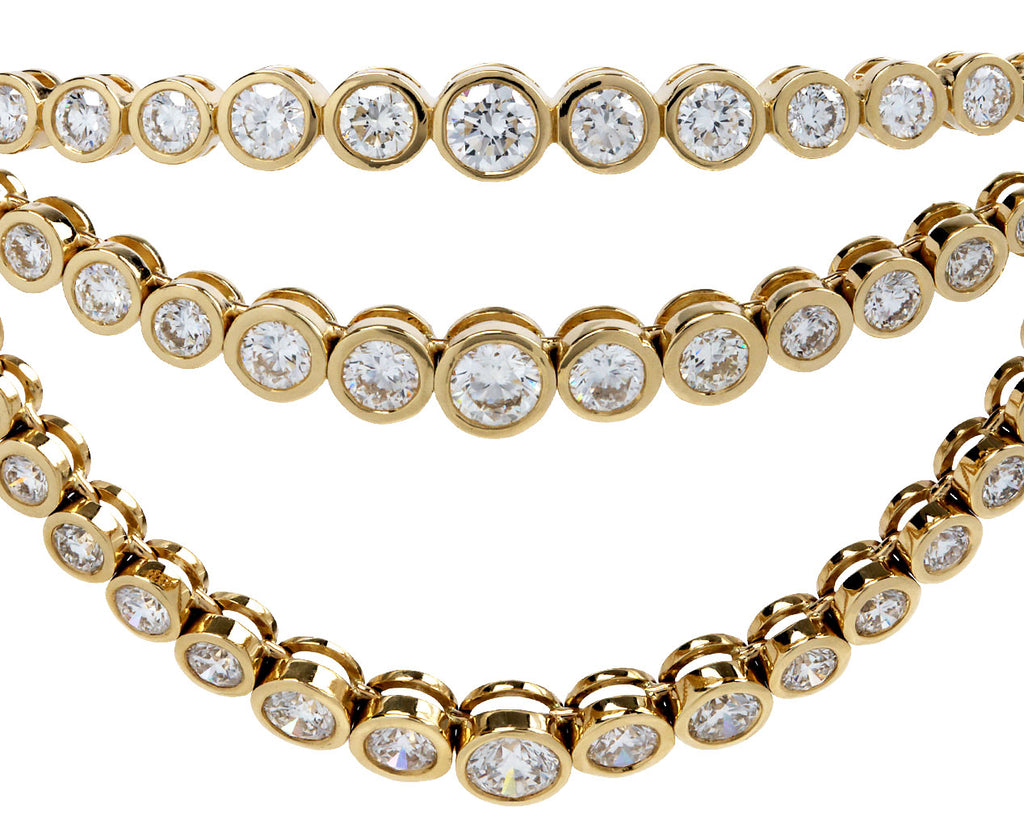 ONDYN Three Row Draped Diamond Lumiere Cuff Bracelet Close Up