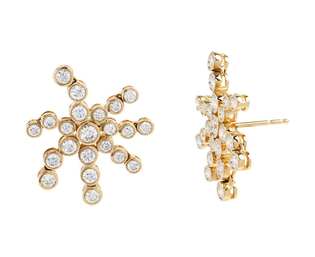ONDYN Small Diamond Burst Stud Earrings Side View