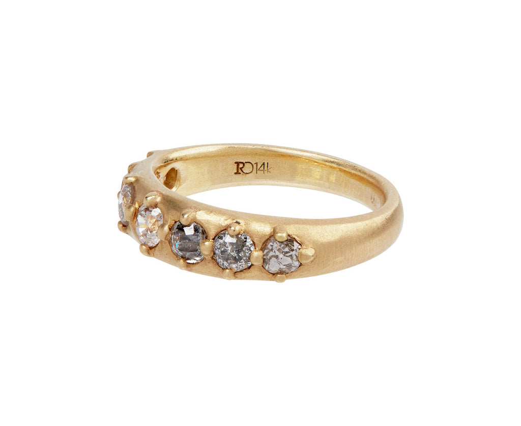 Rebecca Overmann Champagne Old Mine Cut Diamond Bead Ring Side View