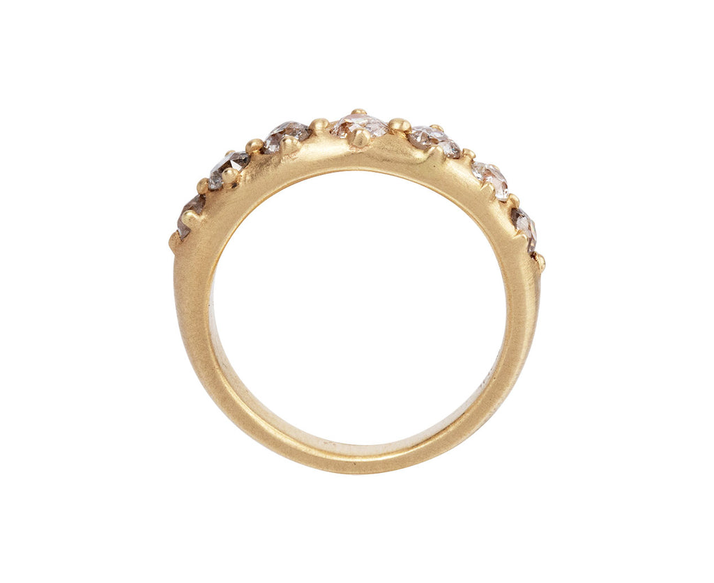 Rebecca Overmann Champagne Old Mine Cut Diamond Bead Ring Top