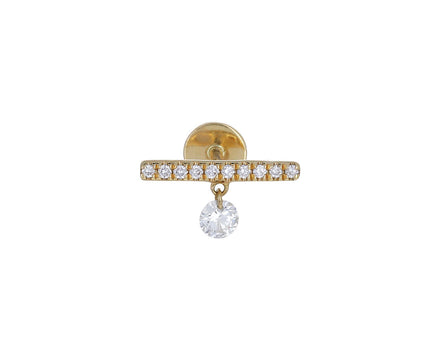 Pavé Diamond Bar Dangle SINGLE Stud Earring