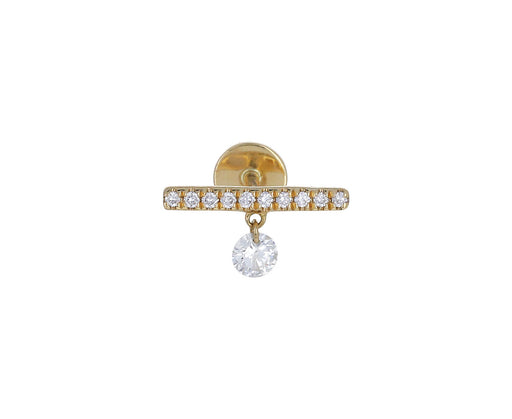 Pavé Diamond Bar Dangle SINGLE Stud Earring